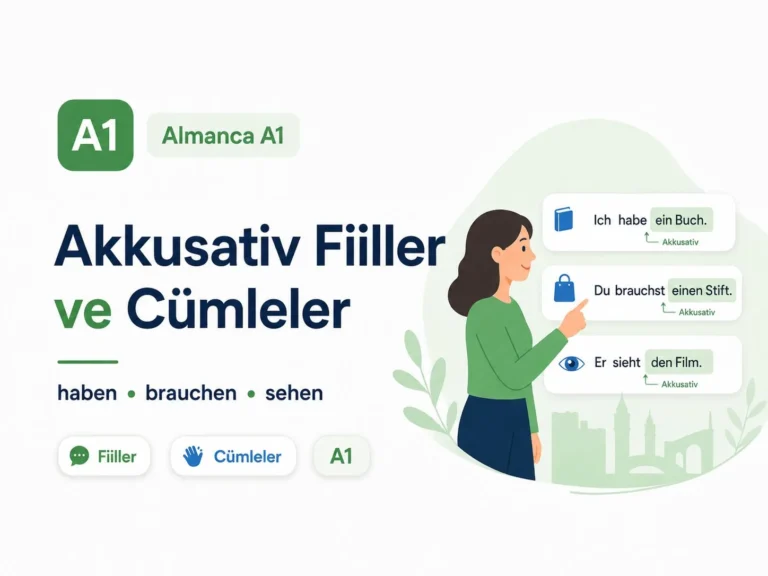 Akkusativ alan fiiller ve örnek cümleler: haben, brauchen, sehen (A1)