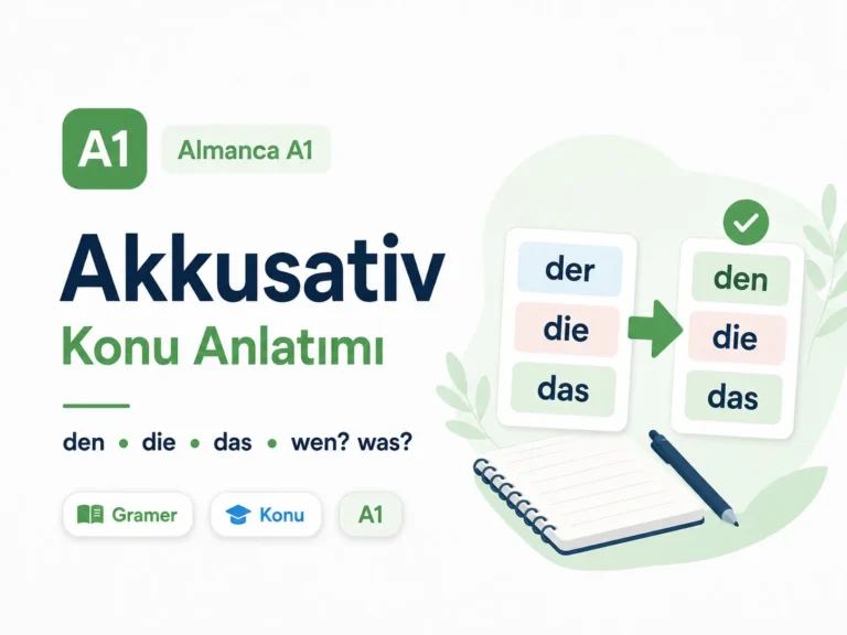 Almanca Akkusativ (i hâli) konu anlatımı: den, die, das (A1)