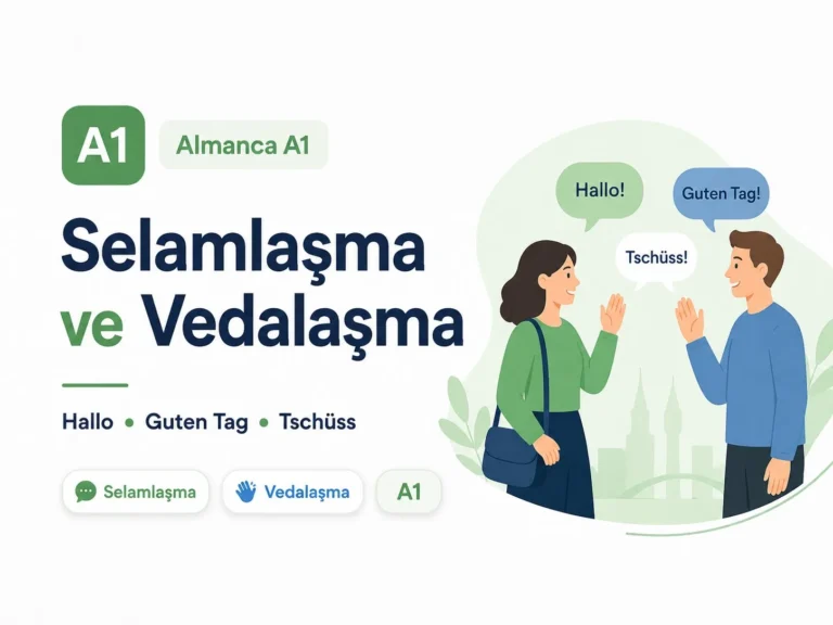 Almanca selamlaşma ve vedalaşma: Hallo, Guten Tag, Tschüss (A1)
