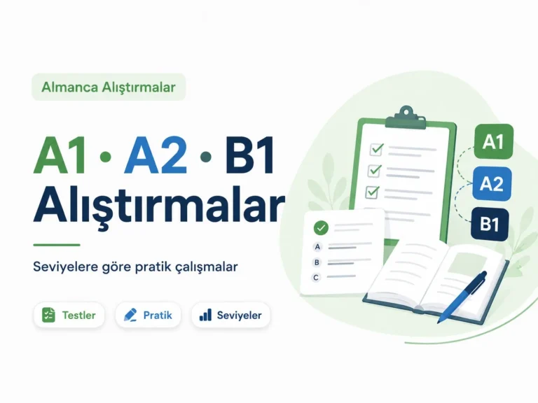 Almanca A1, A2, B1 alıştırmalar — seviyelere göre pratik çalışmalar