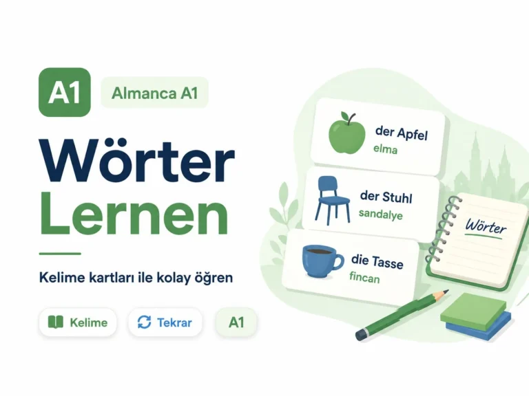 Almanca kelime öğrenme / Wörter lernen — kelime kartları (A1)