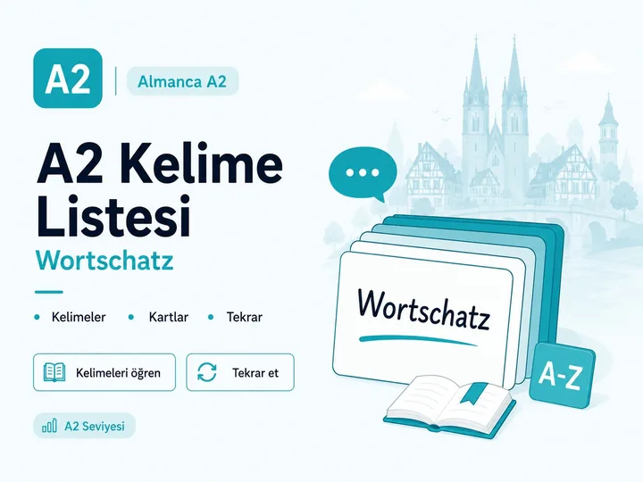 A2 Almanca Kelime Listesi (Wortschatz) — kelime kartları ve tekrar