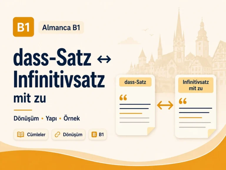 dass-Satz ile Infinitivsatz mit zu dönüşümü — Almanca cümle yapısı (B1)