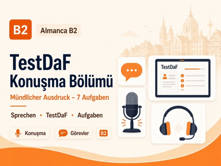 TestDaF Konuşma Bölümü — Mündlicher Ausdruck, 7 Aufgaben (B2)