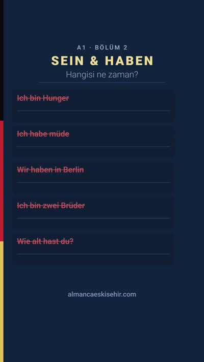 A1 örnek bölüm: sein & haben