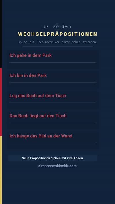 A2 örnek bölüm: Wechselpräpositionen