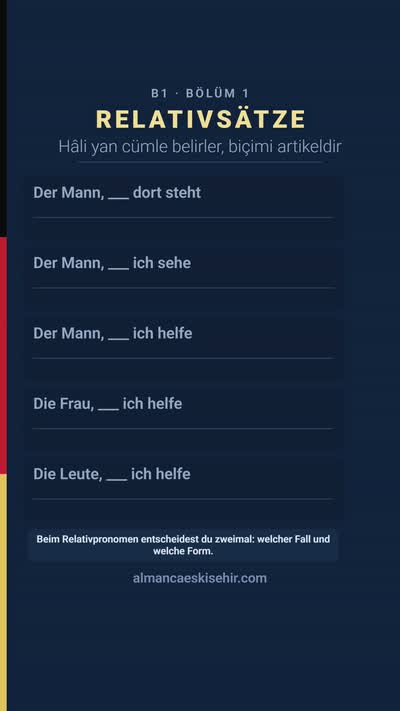 B1 örnek bölüm: Relativsätze