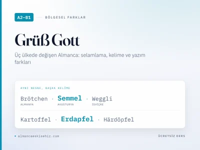 Almanca Bölgesel Farklar — Grüß Gott, Semmel, Jänner (A2-B1)