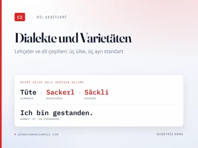 Almanca Lehçeler ve Dil Çeşitleri — Dialekte und Varietäten (C2)