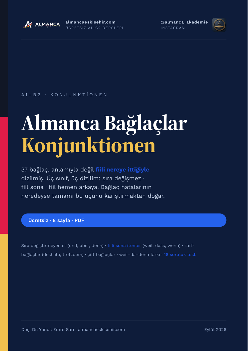 Almanca Bağlaçlar Listesi (PDF) kapağı