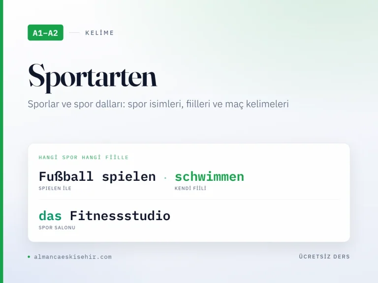 A1–A2 Almanca sporlar kapak görseli: Fußball spielen, schwimmen ve das Fitnessstudio
