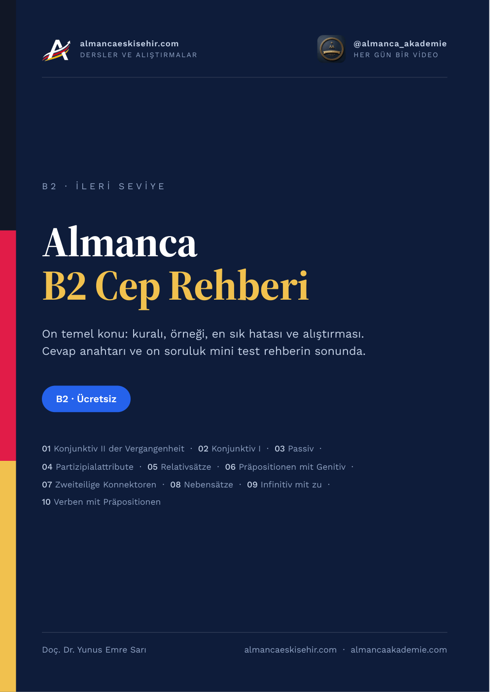 Almanca B2 Cep Rehberi — Ücretsiz PDF kapağı