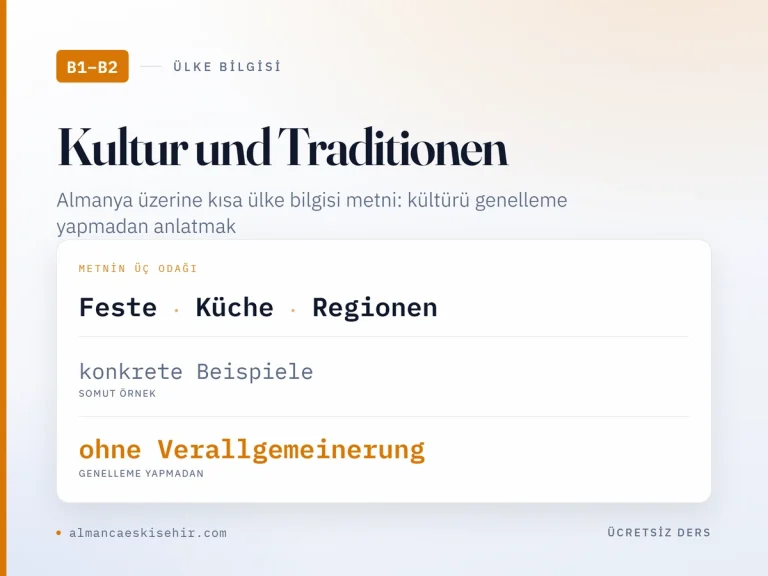 B1-B2 Almanca ülke bilgisi kapak görseli: Feste, Küche, Regionen ve genelleme yapmadan anlatım