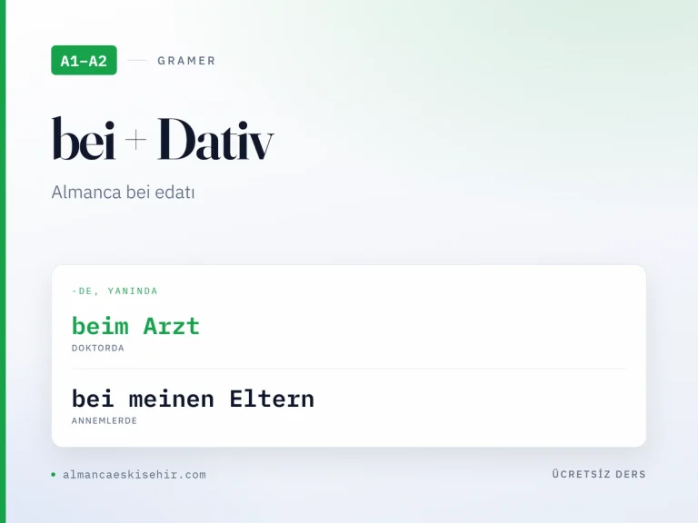 Almanca bei edatı kapak görseli: beim Arzt · bei meinen Eltern