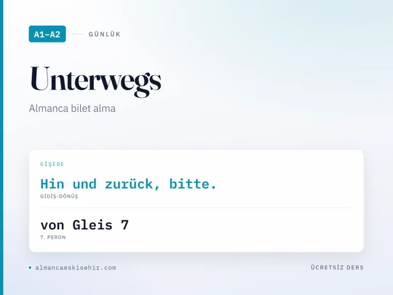 Almanca bilet alma kapak görseli: Hin und zurück, bitte. · von Gleis 7