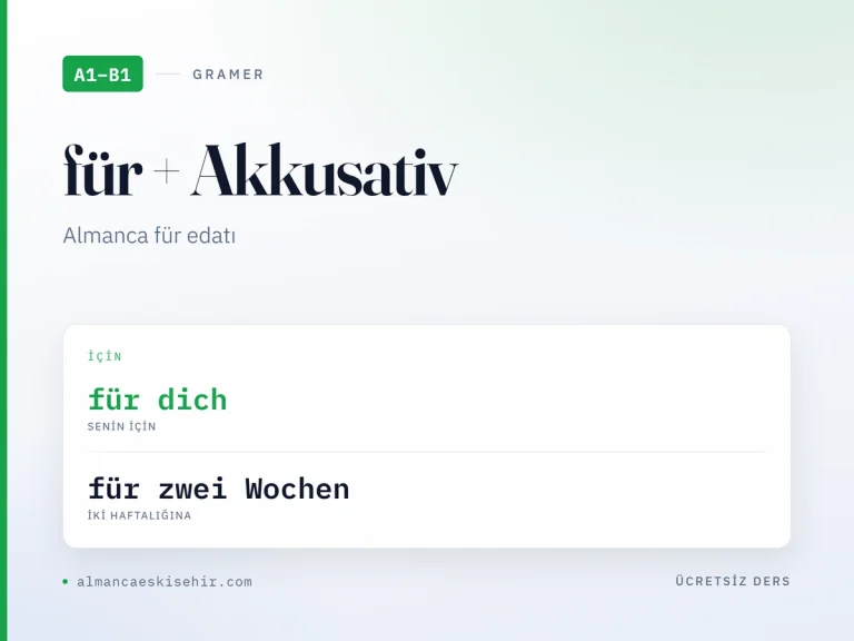 Almanca für edatı kapak görseli: für dich · für zwei Wochen