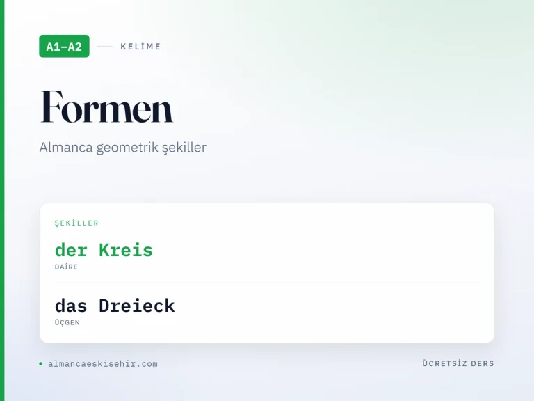 Almanca geometrik şekiller kapak görseli: der Kreis · das Dreieck