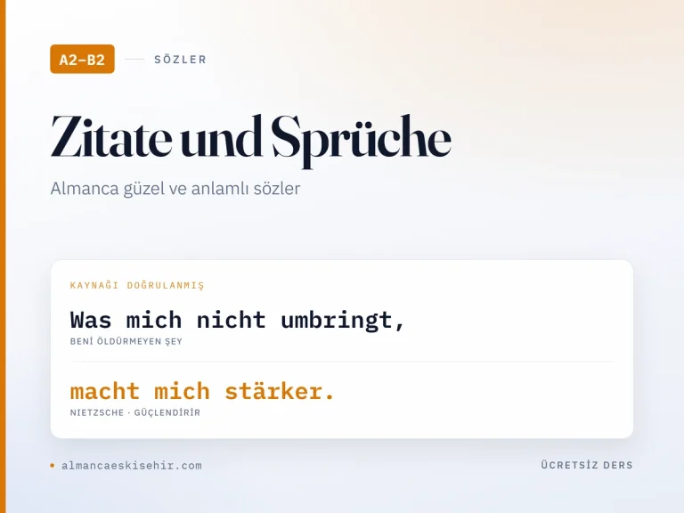 Almanca güzel sözler kapak görseli: Was mich nicht umbringt, macht mich stärker (Nietzsche)