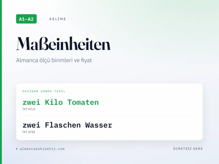 Almanca ölçü birimleri ve fiyat kapak görseli: zwei Kilo Tomaten · zwei Flaschen Wasser