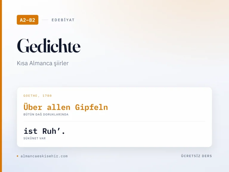 Kısa Almanca şiirler kapak görseli: Goethe, Über allen Gipfeln ist Ruh’