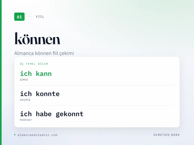 Almanca können fiil çekimi kapak görseli: ich kann · ich konnte · ich habe gekonnt