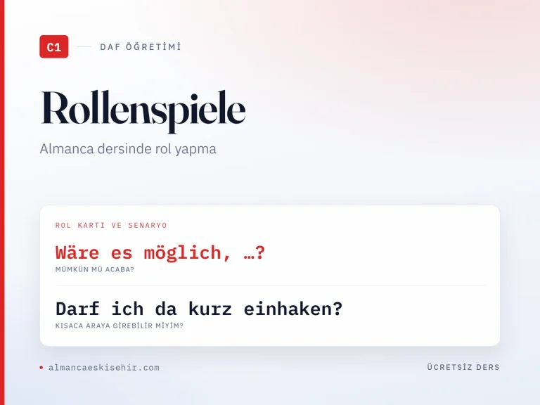 Rollenspiele im DaF-Unterricht kapak görseli: Wäre es möglich, …? · Darf ich da kurz einhaken?