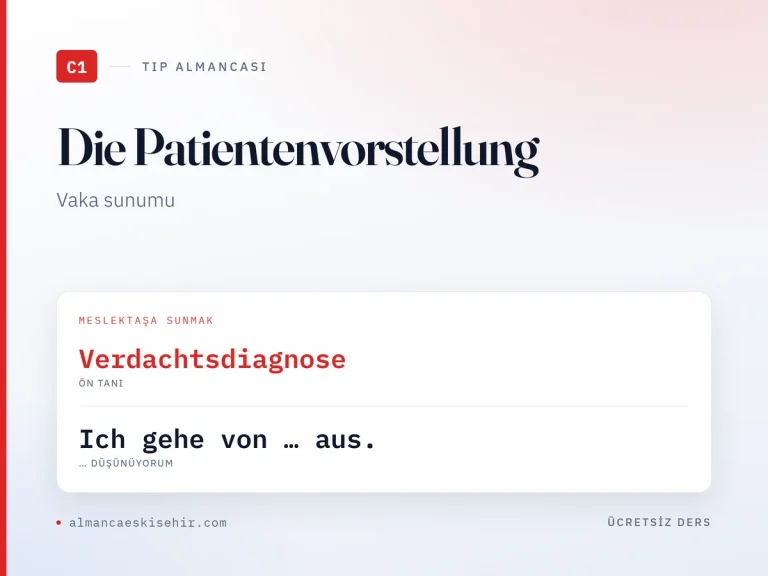 Vaka sunumu kapak görseli: Verdachtsdiagnose · Ich gehe von … aus